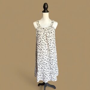 Terzo Millenio Polka Dot Linen Sleeveless Dress Size S Made In Italy